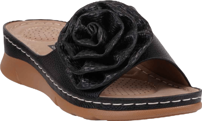 Women's Honey Flower Rosette Flat Sandals