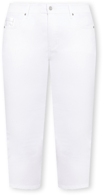 Plus Size Waist-Match Slim Straight Crop Jeans