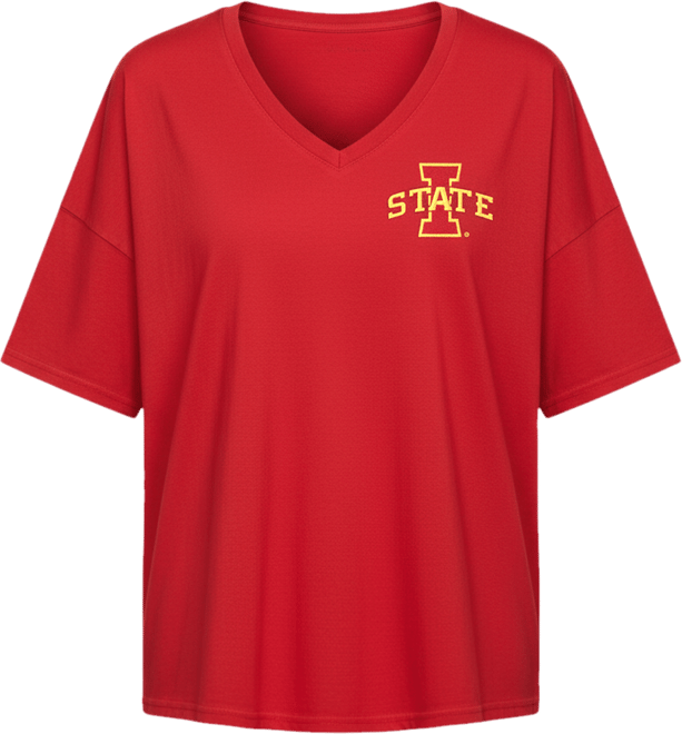 Women's Cardinal Iowa State Cyclones  Oversized T-Shirt