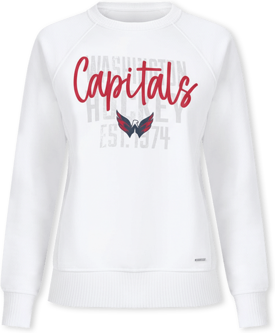 Women's White Washington Capitals Millie Raglan Pullover Sweatshirt
