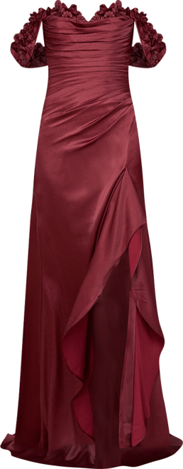 Women's Off Shoulder Crepe Gown