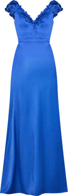 Women's V-Neck, Satin Backed Crepe Gown