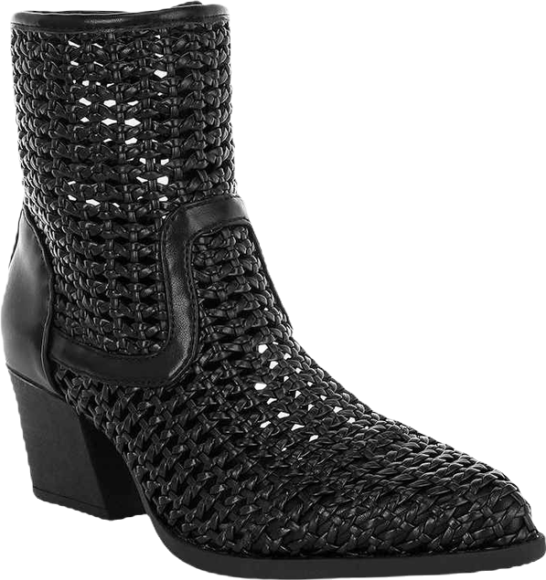 Artisole Woven Pleather Block Boots Women