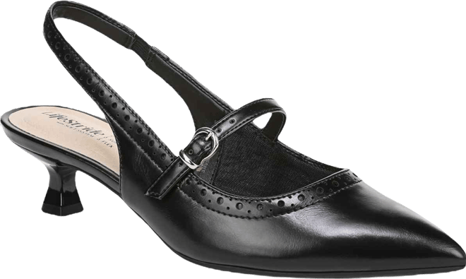 Women's Marilyn Pointed Toe Kitten Heel Slingback Pumps