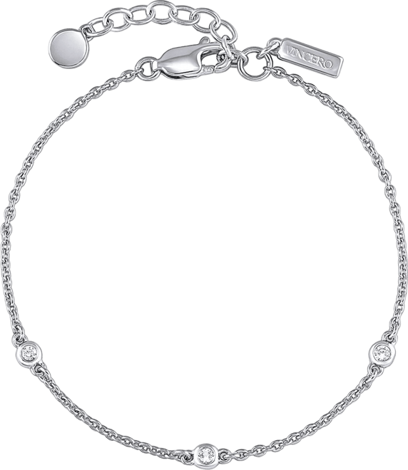 Women's Sapphire Trio Rolo Chain Bracelet – Sterling Silver Finish
