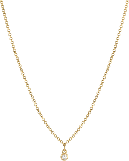 Women's White Sapphire Necklace – 14k Gold Plated Stainless Steel