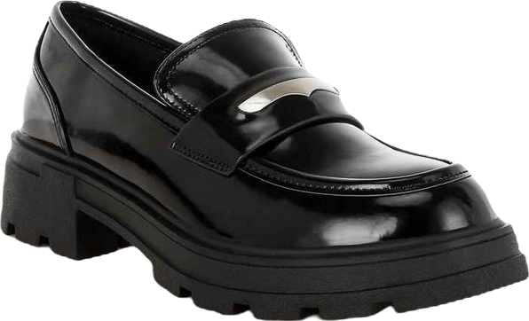 Gleam Stride Faux Leather Chunky Loafers Women