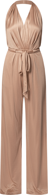 Women's Slinky Halter Belted Jumpsuit