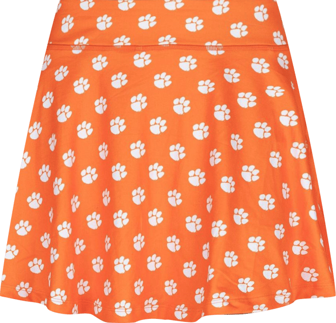 Women's Orange Clemson Tigers All-Over Print Flowy Skort