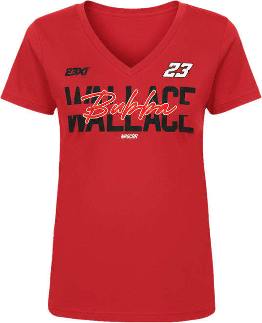 Women's Red Bubba Wallace Batter Up V-Neck T-Shirt