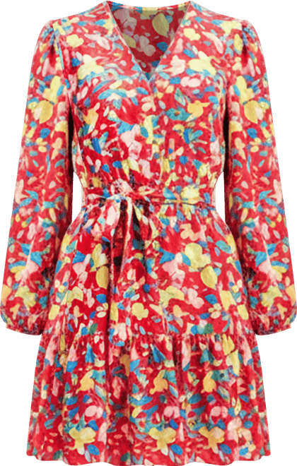 Women's Puff Sleeve Belted Dress