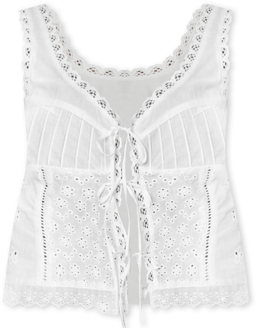Women's Fiore Eyelet Tie Front Top