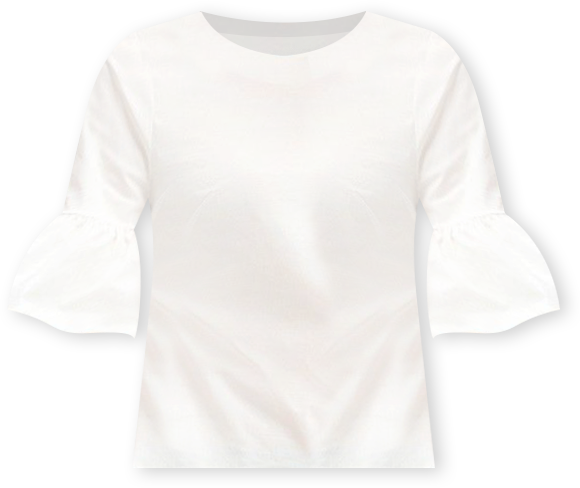 Women's Button Back Fluted Short Sleeve Poplin Blouse