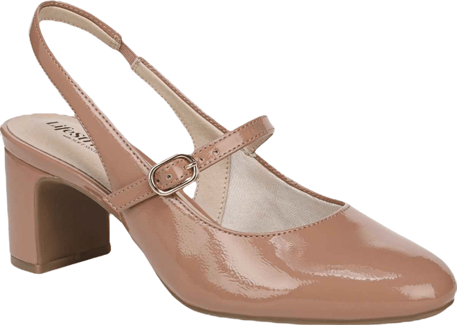 Women's Trust Block Heel Mary Jane Slingback Pumps