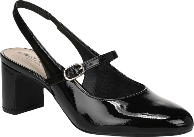 Women's Trust Block Heel Mary Jane Slingback Pumps