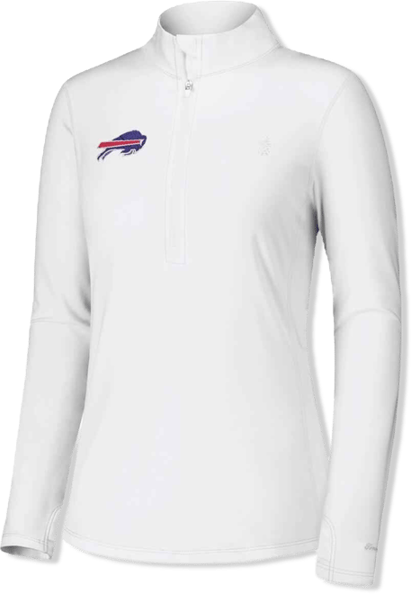 Women's White Buffalo Bills Sport Playa Vista Quarter-Zip Jacket
