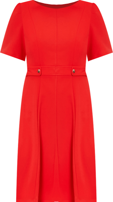 Women's Round-Neck Short-Puff-Sleeve Dress