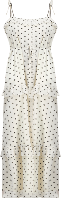 Women's Tie-Strap Ruffle-Tier Maxi Dress