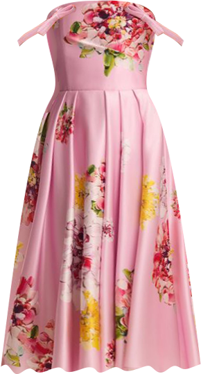 Women's Tea-length floral dress