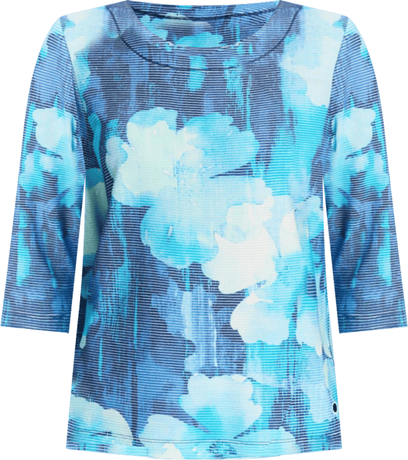 Women's Floral Rib Knit Jersey Top