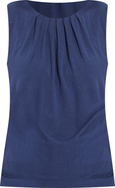 Women's Shell with Pleated Neckline