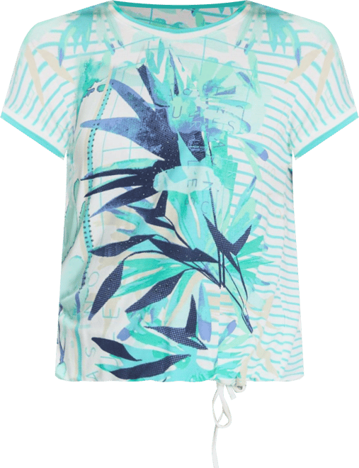 Women's Mixed Print Embellished T-Shirt