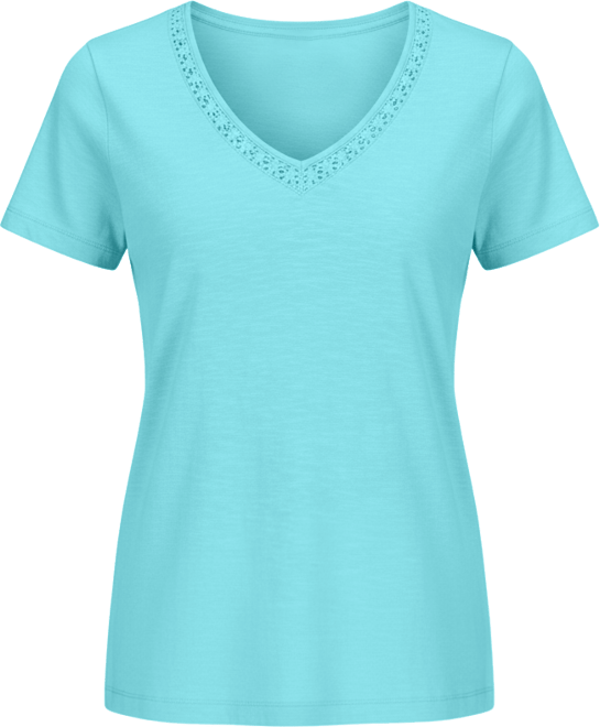 Women's Embroidered Neck T-Shirt