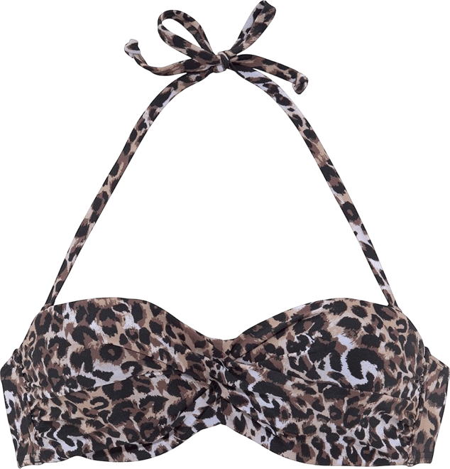Women's Leopard Cheetah Print Bandeau Bikini Swimsuit Top Bra Sizing