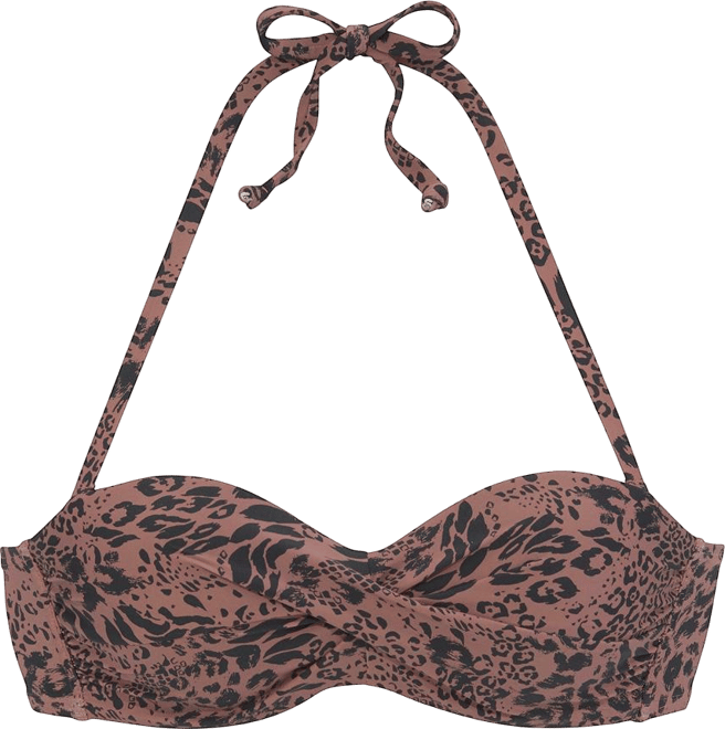 Women's Leopard Cheetah Print Bandeau Bikini Swimsuit Top Bra Sizing