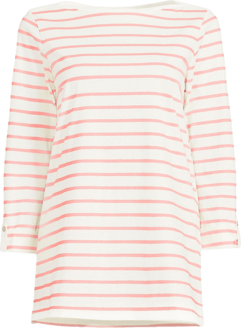 Women's Plus Size Supima Cotton Adjustable 3/4 Sleeve Boatneck Tunic