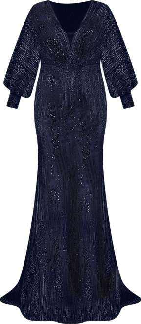 Women's Long Bishop Sleeve Lace Gown