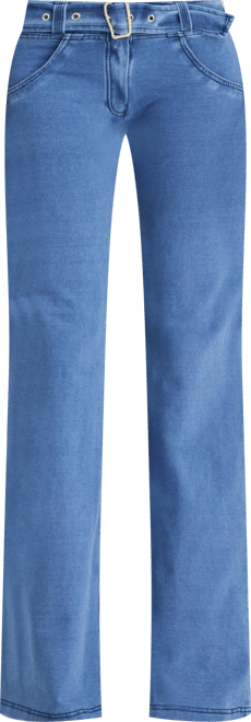 Women's Belted Low-Rise Sculpting Flare Jeans