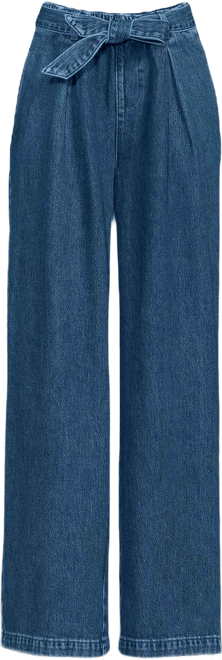 Women's High Ridge Twill Pull On Pleated Wide Leg Pants