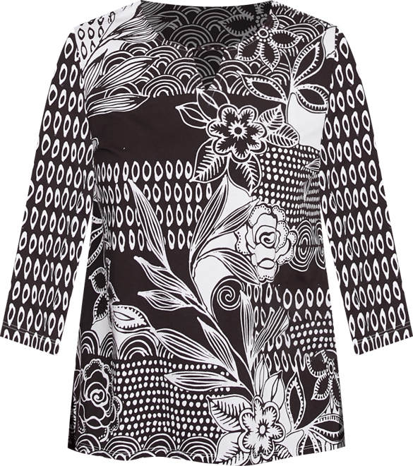 Women's Natural Instinct Monotone Patch Beaded Split Neck Top