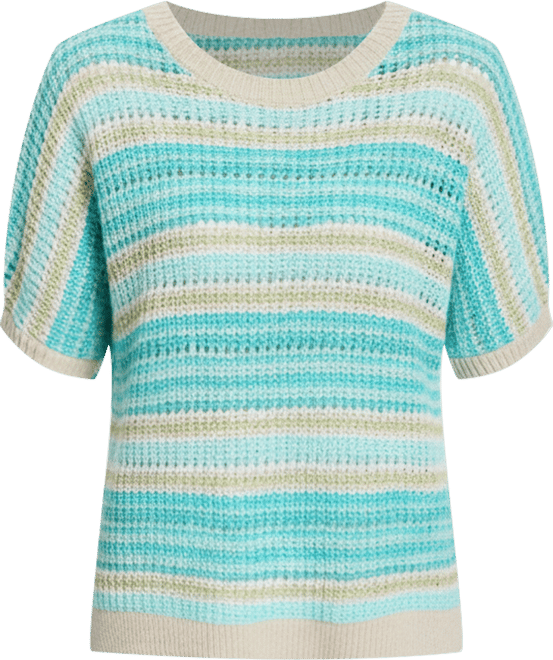 Women's Striped Dolman Tape Yarn Sweater