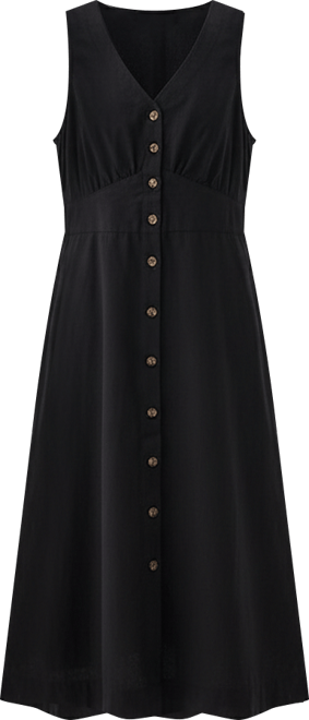 Women's Cotton Canopy Linen Blend Button-Front Dress