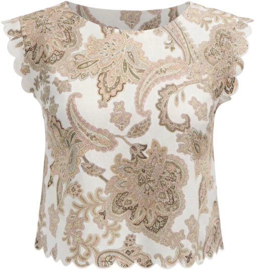 Women's Cropped Scallop Edge Tank