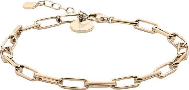 Women's Gold Chain Link Bracelet in Stainless Steel, Adjustable 7"