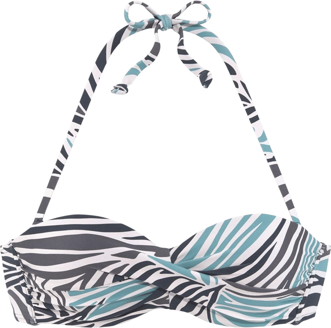 Women's Zebra Print Bandeau Bikini Swimsuit Top Bra Sizing