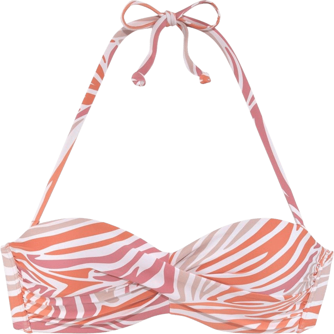 Women's Zebra Print Bandeau Bikini Swimsuit Top Bra Sizing