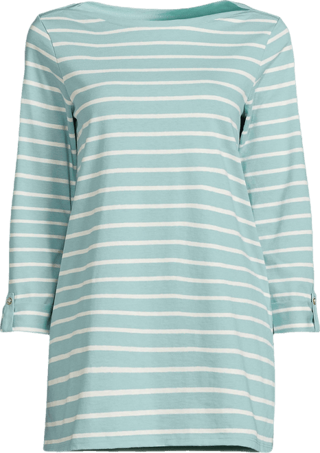 Women's Supima Cotton Adjustable 3/4 Sleeve Boatneck Tunic