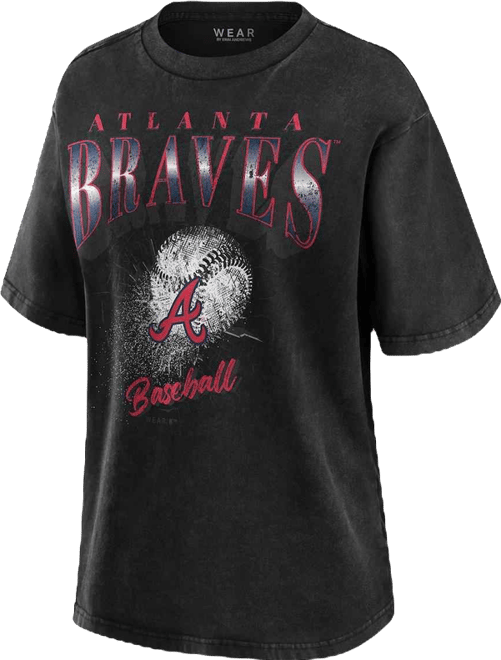 Women's Charcoal Atlanta Braves Boyfriend T-Shirt