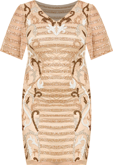 short sleeve beaded cocktail dress Lara Allison Short Sleeve Beaded Cocktail Dress in Ivory Ivory / 6