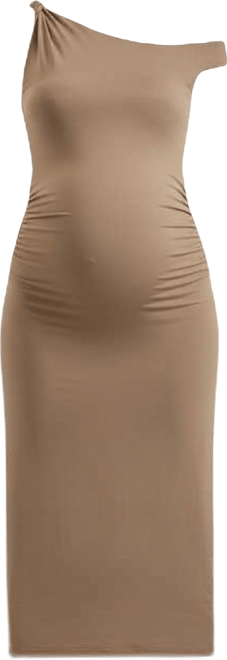 Maternity Ripe Luxe Knit Off Shoulder Dress
