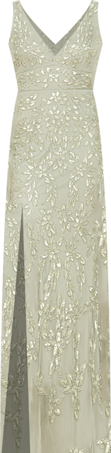 Women's Embellished Gown with Slit