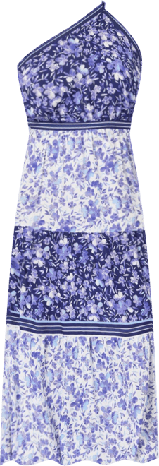 June + Vie Women's June + Vie One-Shoulder Tiered Maxi Dress