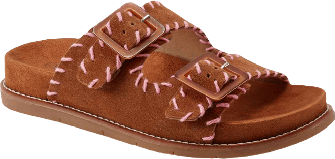 Women's Fausto Stitched Double Band Slip-On Sandals