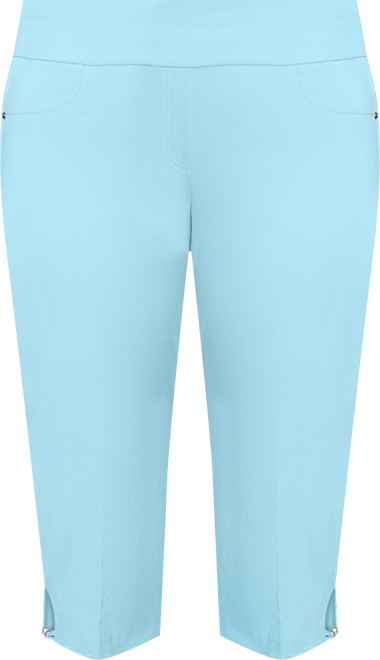 Plus Size Solid Pull On Capri Pants