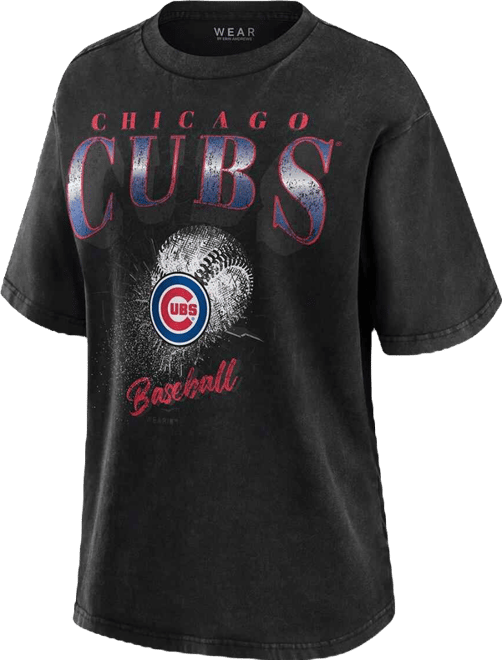 Women's Charcoal Chicago Cubs Boyfriend T-Shirt