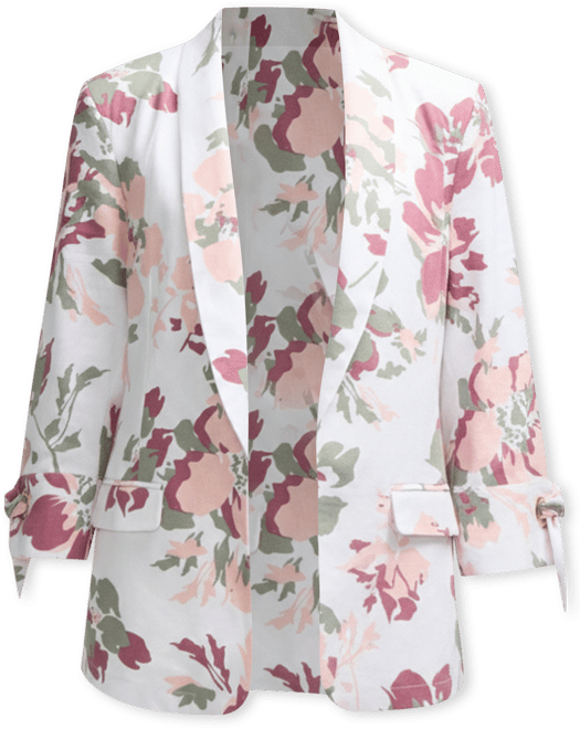 Women's Shawl Collar Blazer with Sleeve Grommet